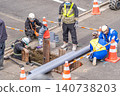 Road excavation, sewer laying and repair work, earth retention, sheet piles, lifelines, resin pipes, reinforced plastic pipes, FRPM pipes, PVC pipes 140738203