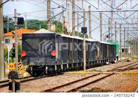 A Chichibu Railway freight train carrying a full load of limestone... 140738243