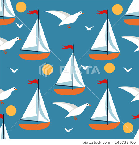 seamless pattern with ships seamless pattern with ships 140738400