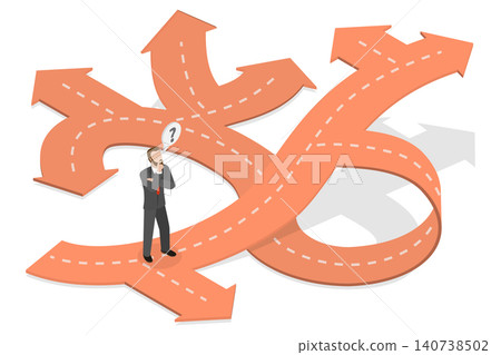 3D Isometric Flat Illustration of Too Many Options, Choice Fatigue 3D Isometric Flat Illustration of Too Many Options, Choice Fatigue 140738502