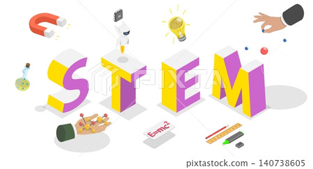 3D Isometric Flat Illustration of STEM, Visual Representation Education Through Innovative Use Of Gear And Atom Symbols 3D Isometric Flat Illustration of STEM, Visual Representation Education Through Innovative Use Of Gear And Atom Symbols 140738605