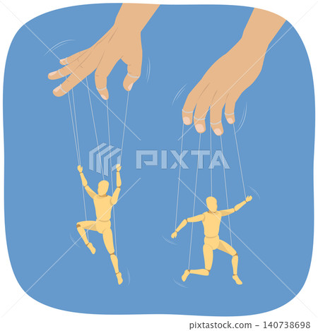 3D Isometric Flat Illustration of Hands With Puppet Strings, External Manipulation 3D Isometric Flat Illustration of Hands With Puppet Strings, External Manipulation 140738698