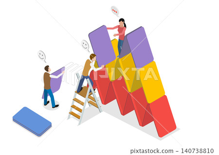 3D Isometric Flat Illustration of Partnership, People Piece Together Puzzles, Team Collaboration 3D Isometric Flat Illustration of Partnership, People Piece Together Puzzles, Team Collaboration 140738810