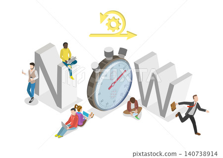 3D Isometric Flat Illustration of Act Now, Urgency In Action 3D Isometric Flat Illustration of Act Now, Urgency In Action 140738914