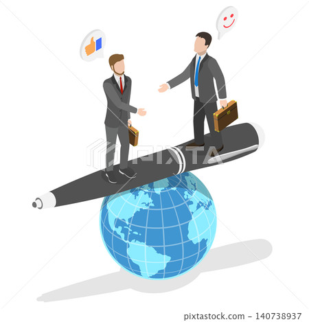 3D Isometric Flat Illustration of Diplomacy, Symbol Of World Peace And Partnership 3D Isometric Flat Illustration of Diplomacy, Symbol Of World Peace And Partnership 140738937