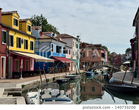 Venice, Italy: Canals and colorful streets of Burano Island Venice, Italy: Canals and colorful streets of Burano Island 140739200