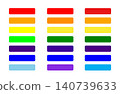 Rainbow Color Palettes Collection on White Background  140739633