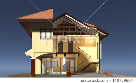 3D illustration of building structure 3D illustration of building structure 140739694