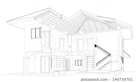 3D illustration of building structure 3D illustration of building structure 140739701