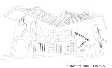 3D illustration of building structure 3D illustration of building structure 140739702