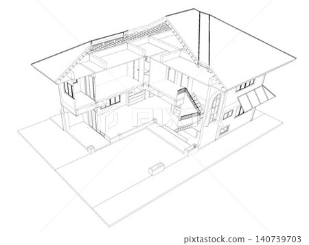 3D illustration of building structure 3D illustration of building structure 140739703