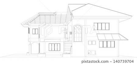 3D illustration of building structure 3D illustration of building structure 140739704