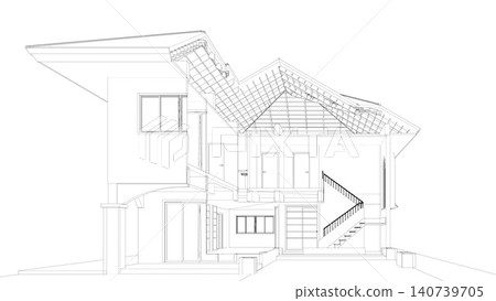 3D illustration of building structure 3D illustration of building structure 140739705