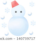 Snowman and snow - Cute watercolor illustration Snowman and snow - Cute watercolor illustration 140739717