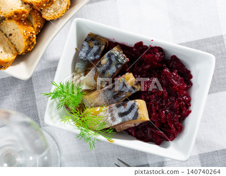 Appetizing mackerel with beetroot Appetizing mackerel with beetroot 140740264
