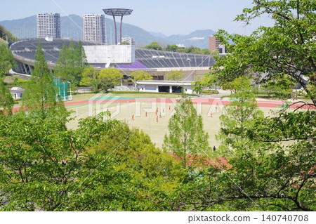 Views of the sports facilities in the wide-area park Views of the sports facilities in the wide-area park 140740708