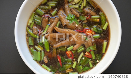 spicy chicken soup with chilli, Thai food 140740818