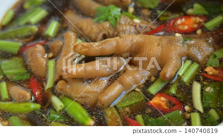 spicy chicken soup with chilli, Thai food 140740819