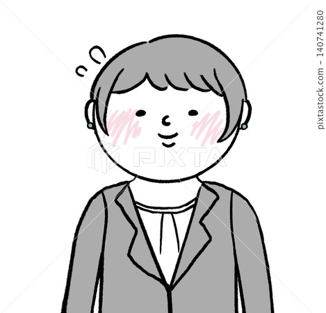 Illustration of a woman in a suit looking embarrassed Illustration of a woman in a suit looking embarrassed 140741280