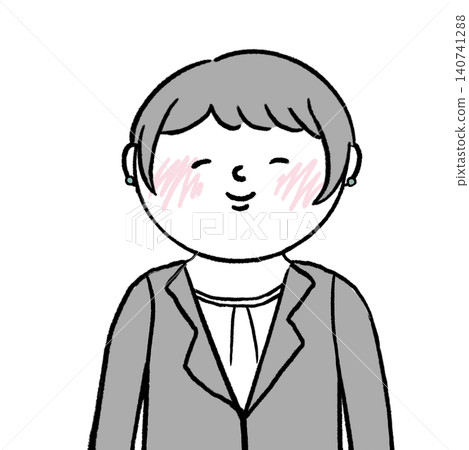 Illustration of a smiling woman in a suit 140741288