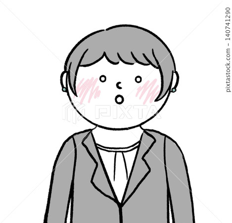 圖解:一位身穿西裝、表情驚訝的女士。 圖解:一位身穿西裝、表情驚訝的女士。 140741290