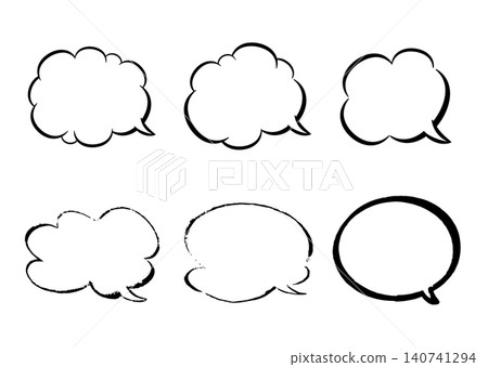簡易對話框套裝 - 右側尾巴形狀對話框 - 白色背景 簡易對話框套裝 - 右側尾巴形狀對話框 - 白色背景 140741294