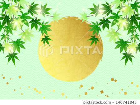 垂枝藍楓葉,日式風格,背景,閃亮,可愛,波浪圖案,橫向,薄荷綠 垂枝藍楓葉,日式風格,背景,閃亮,可愛,波浪圖案,橫向,薄荷綠 140741845