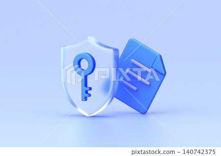Glassmorphism icon set showcasing frosted shield with blue key and adjacent blue document, symbolizing secure data access and verification Glassmorphism icon set showcasing frosted shield with blue key and adjacent blue document, symbolizing secure data access and verification 140742375