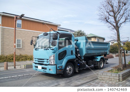 Dump truck driving on the road Dump truck driving on the road 140742469