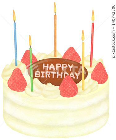 Illustration of a birthday cake decorated with candles Illustration of a birthday cake decorated with candles 140742506