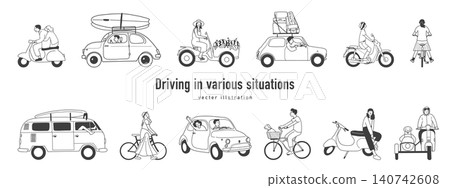 一組各種車輛的插圖 140742608