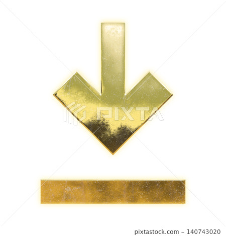 Golden download icon, alpha channel Golden download icon, alpha channel 140743020