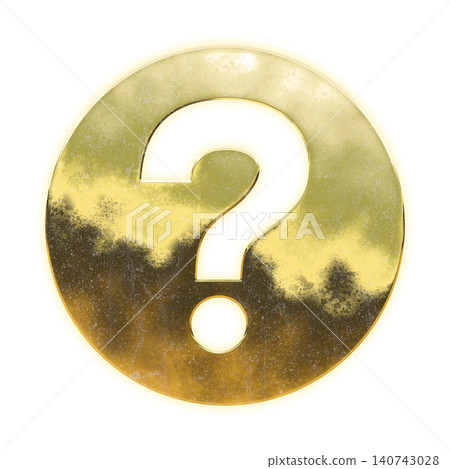 一個帶有問號的金色圓圈,以及一個透明通道。 一個帶有問號的金色圓圈,以及一個透明通道。 140743028