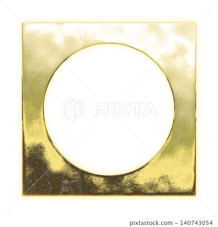 A square cut out in the shape of a golden circle, alpha channel A square cut out in the shape of a golden circle, alpha channel 140743054