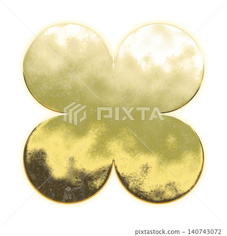 Golden four-leaf clover, alpha channel 140743072