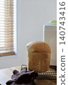 Slightly sweet soy milk bread baked in a home bread maker (1 loaf) 140743416
