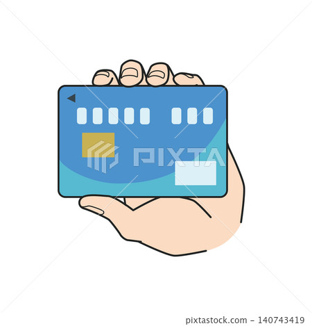 Left hand holding the card Left hand holding the card 140743419