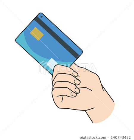 Right hand holding the card Right hand holding the card 140743452