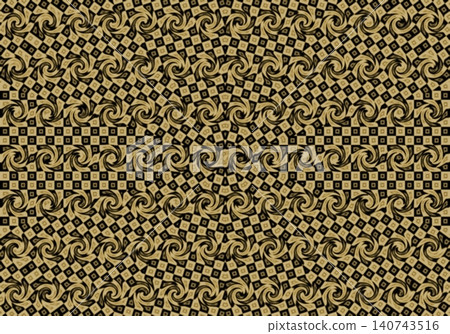 Yellow and black checkered background material 140743516