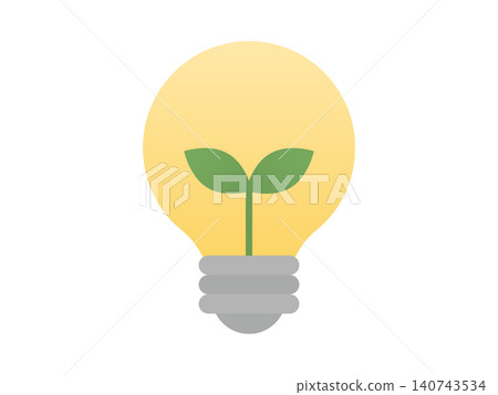 Eco-friendly idea and light bulb illustration with young leaves (environmental issues, SDGs, sustainability, idea, vector, transparent background) Eco-friendly idea and light bulb illustration with young leaves (environmental issues, SDGs, sustainability, idea, vector, transparent background) 140743534