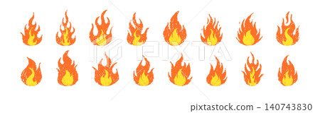 Hand drawn fire illustration with flames. Wax texture or scribble shape. Sticker icon chalk collage. Grunge punk hot vector Hand drawn fire illustration with flames. Wax texture or scribble shape. Sticker icon chalk collage. Grunge punk hot vector 140743830