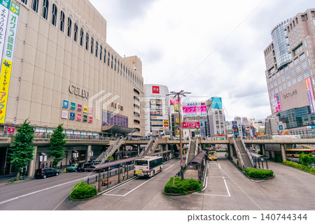 View of Mulberry Bridge at the north exit of Hachioji Station, Tokyo. 140744344