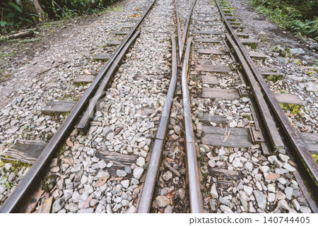 two railway tracks two railway tracks 140744405