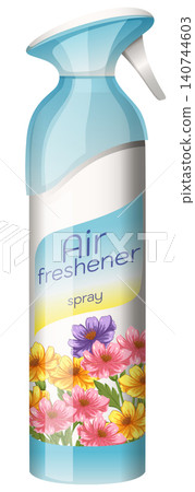 Air Freshener Spray Can with Floral Design Illustration Air Freshener Spray Can with Floral Design Illustration 140744603