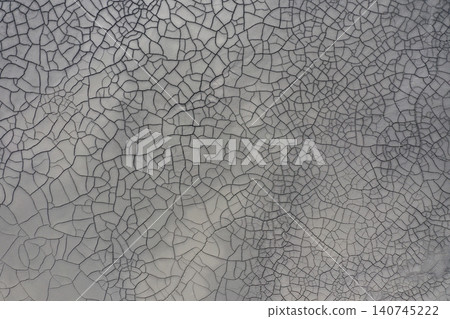 Abstract mud cracks and patterns aerial view 140745222