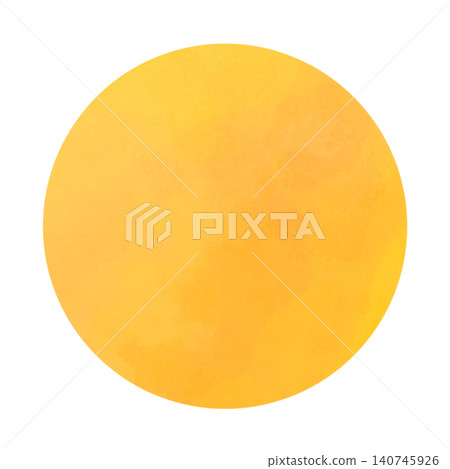 Watercolor-style sun circle, a round design suitable for summer and autumn. 140745926