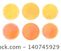Watercolor-style sun circle set (circular material set for summer and autumn) 140745929