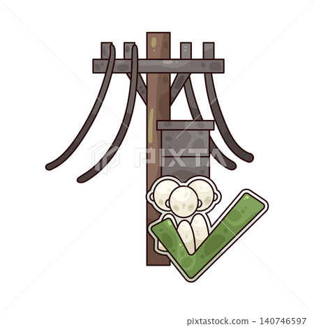 Illustration of Utility Pole 140746597