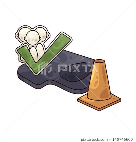 Illustration of Road Repair Illustration of Road Repair 140746600