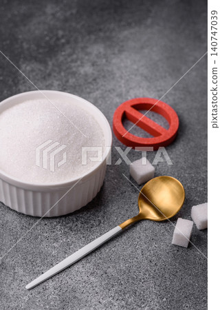 The sugar ban sign as a concept to stop the problem of diabetes and obesity. The sugar ban sign The sugar ban sign as a concept to stop the problem of diabetes and obesity. The sugar ban sign 140747039